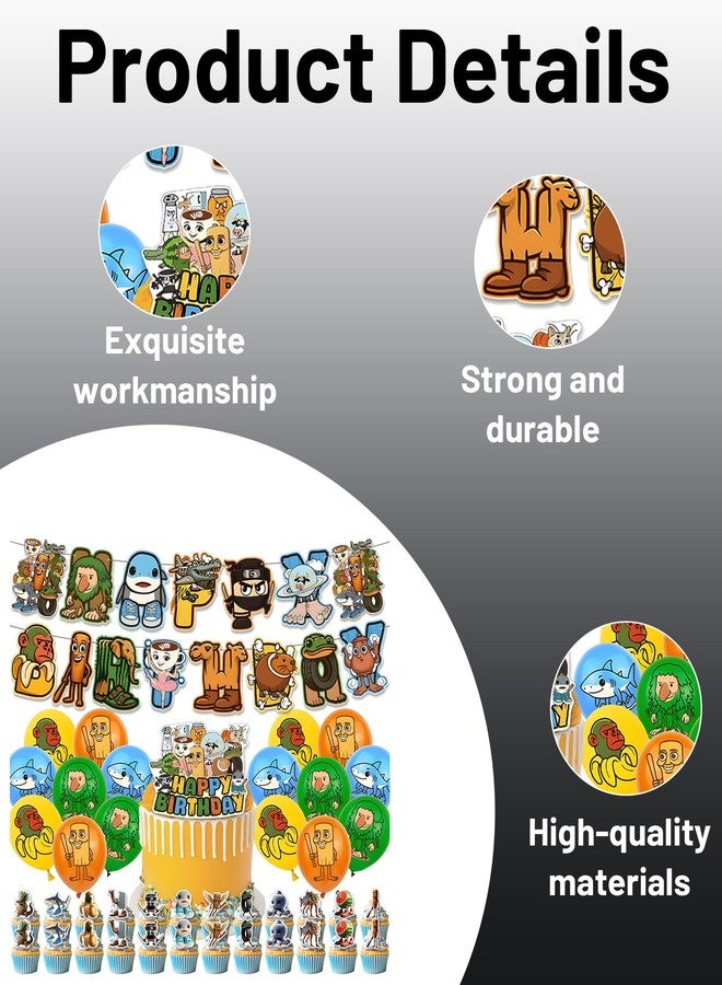 Buildcon 42PCS Brainrot Birthday Decorations, Kids Party Decor, Large Rubber Theme Props - Image 3